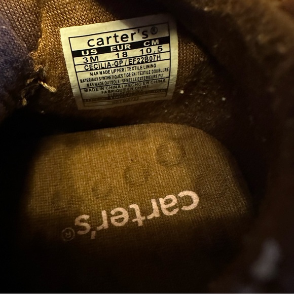 Carters Brown Leather First Walker Shoe size 3 - Picture 8 of 9